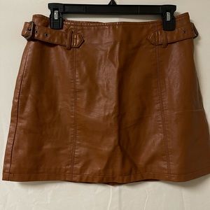 Free People Faux Leather Mini Skirt Sz 6